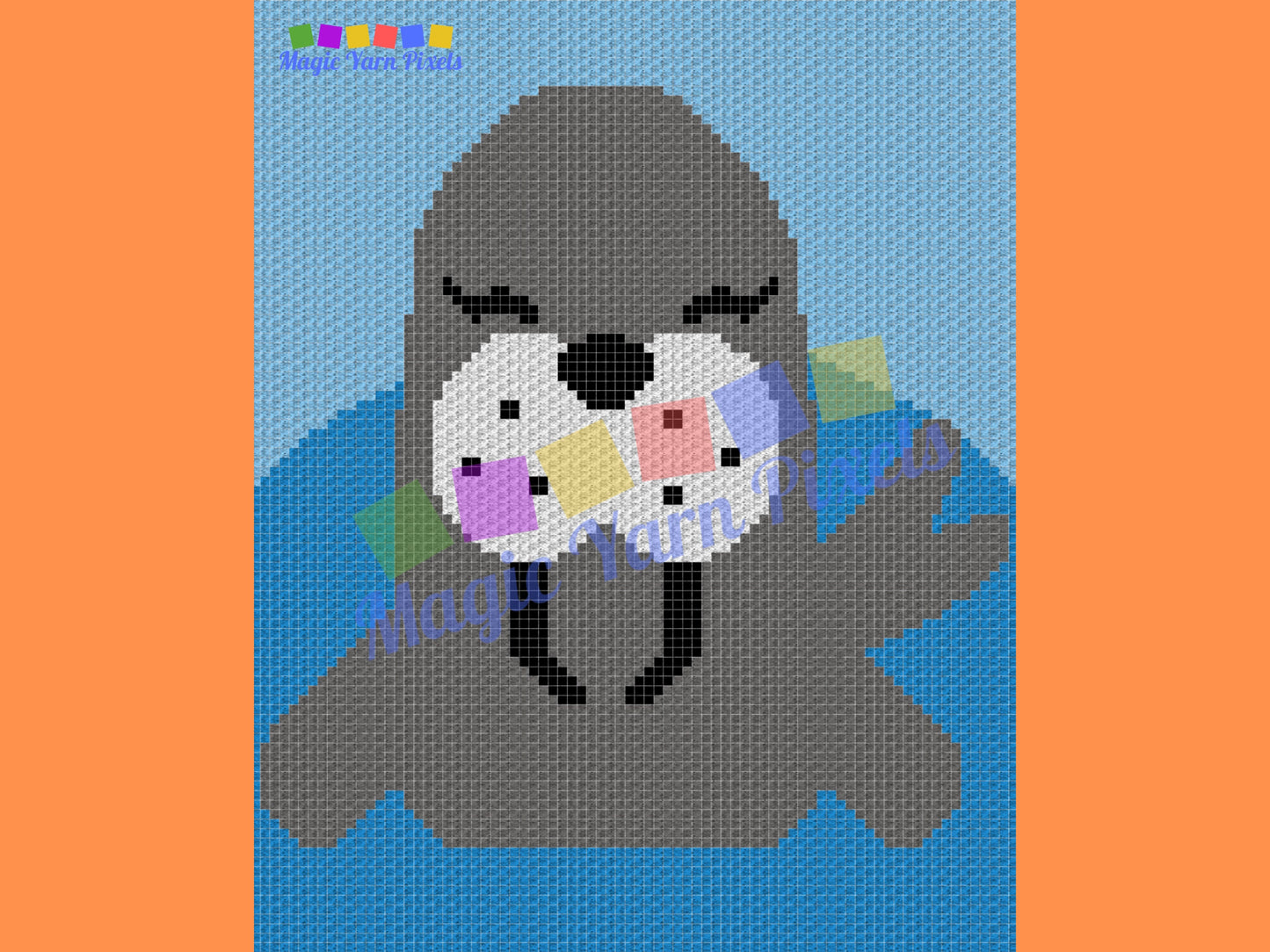 Cute Baby Seal Graph & Pattern C2C and Tapestry Crochet-Seal Crochet Graphgan-Seal Animal Crochet Blanket-Cute Animals C2C Blanket Gift Baby