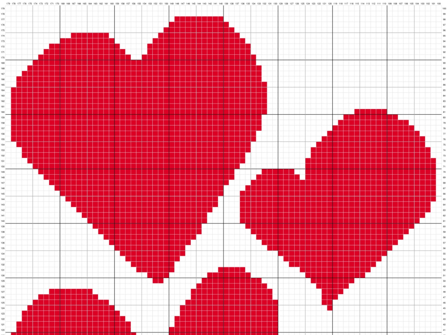 Valentines Hearts Graph & Pattern C2C and Tapestry Crochet - C2C Hearts Graphgan - Hearts Baby Crochet Blanket -Hearts C2C Blanket Gift Baby