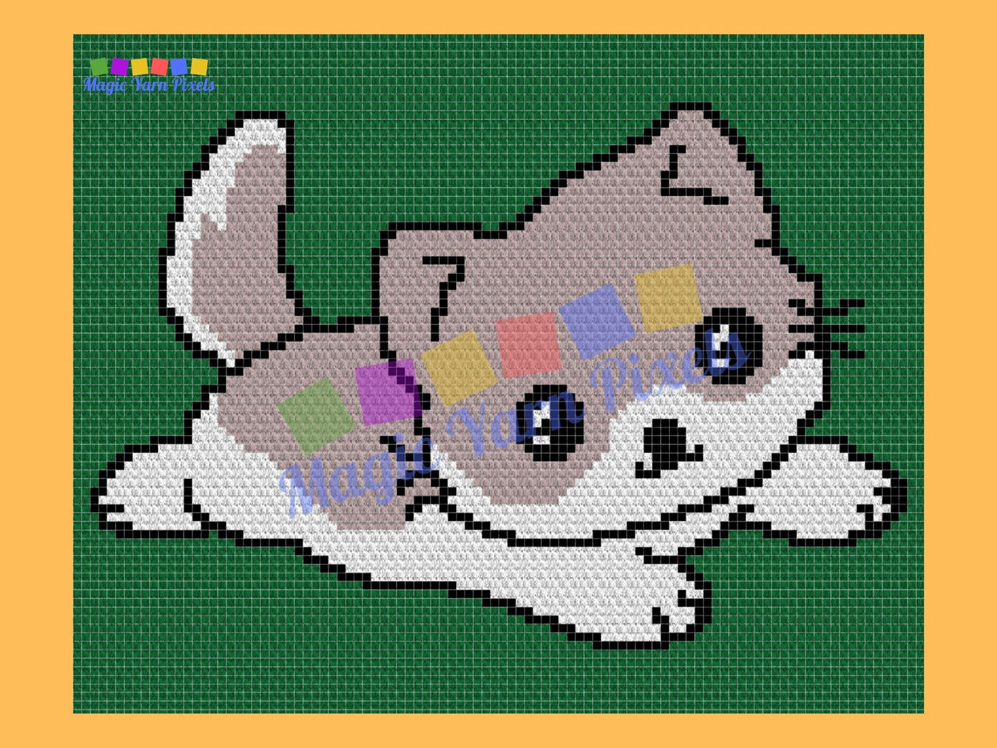 Baby Kitten Graph & Pattern C2C and Tapestry Crochet - Kitty Blanket Graphgan Kitty Cat Crochet Blanket - Crochet Cat C2C Blanket Gift Baby