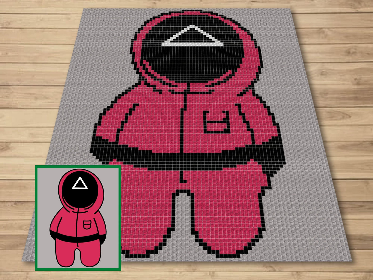 Red Minion Triangle Soldier Graph & Pattern C2C and Tapestry Crochet Pink Soldiers Graph Pink Soldier Crochet Blanket Character Crochet C2C