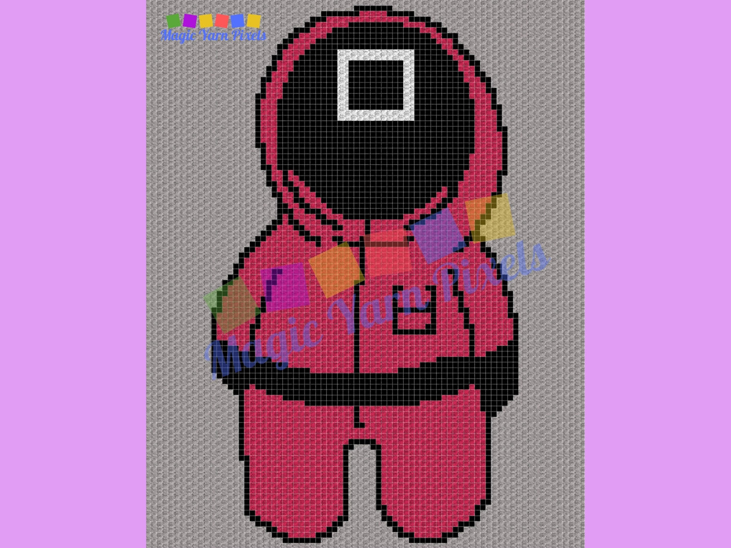 Red Minion Square Boss Graph & Pattern C2C and Tapestry Crochet-Crochet Pink Soldier Graphgan-Pink Soldiers Crochet Blanket-Pink C2C Crochet