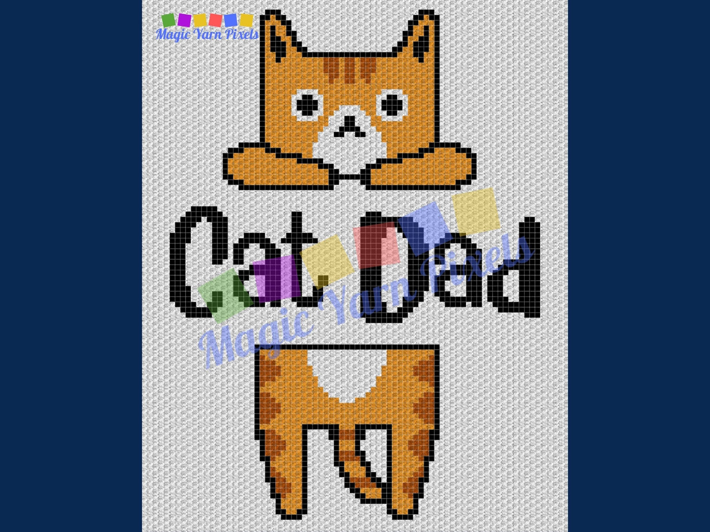 Cat Dad Kitty Graph & Pattern C2C and Tapestry Crochet - Crochet Cat Boy Graphgan - Cat Dad Crochet Blanket Cat Owner Gift C2C Kitty Blanket
