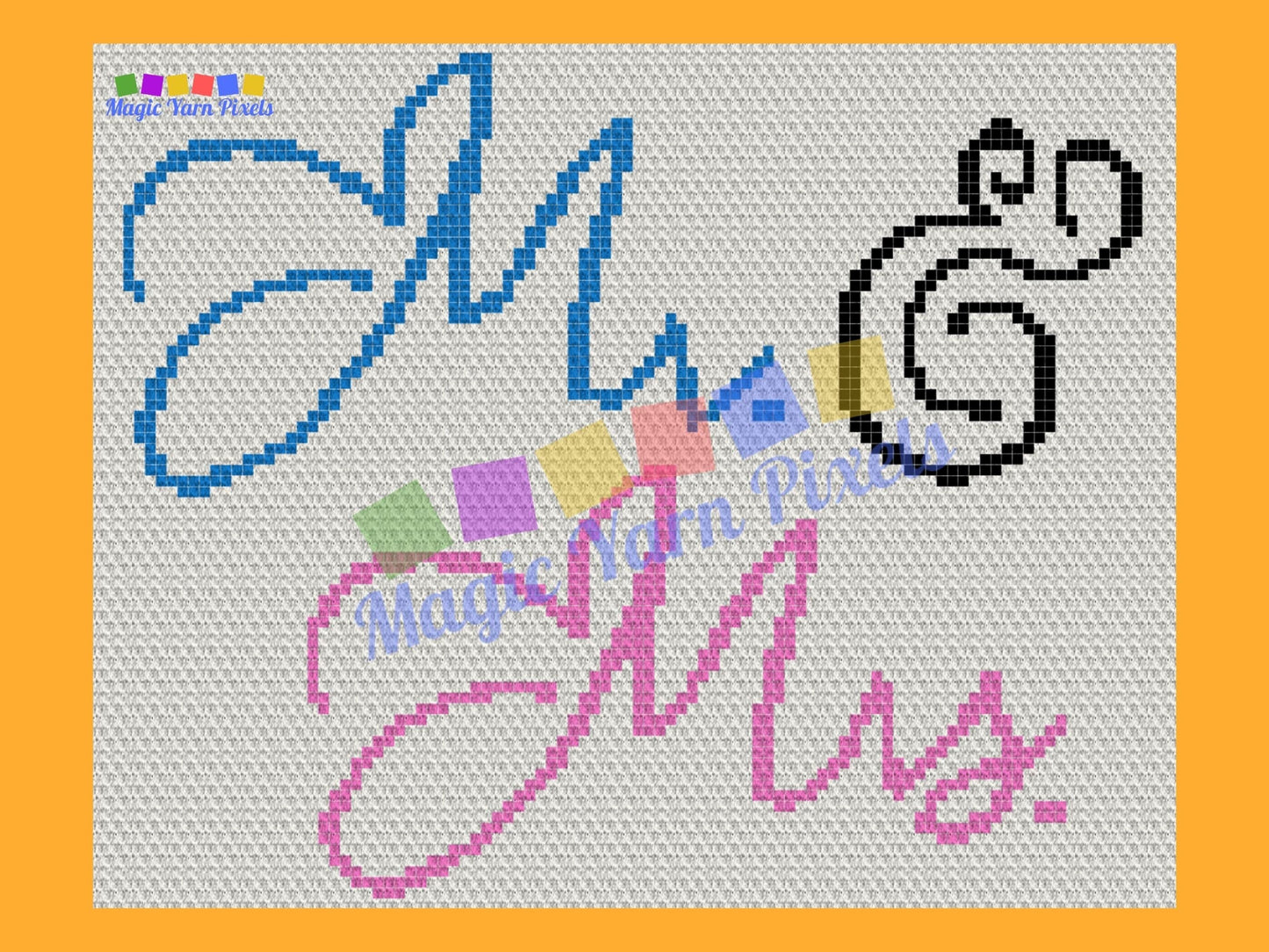 Mr & Mrs Wedding Gift Graph and Pattern C2C Tapestry Crochet-Anniversary Gift Graphgan-Wedding Crochet Blanket - C2C Blanket Engagement Gift
