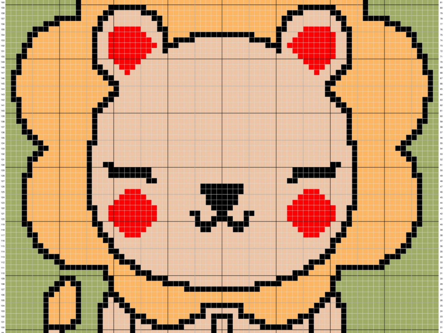 Cute Baby Lion Graph & Pattern C2C Tapestry Crochet Lion Crochet Graphgan Safari Nursery Crochet Blanket C2C Safari Baby Blanket DIY Gifts
