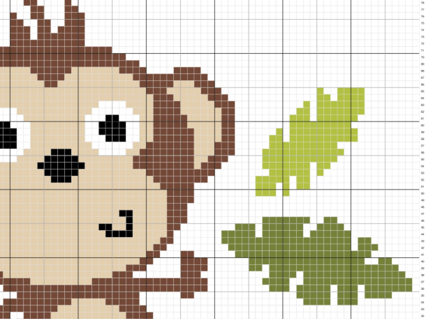 Playful Baby Monkey Graph & Pattern C2C and Tapestry Crochet Monkey Blanket Graphgan-Baby Animal Crochet Blanket - Jungle Nursery Decor Gift