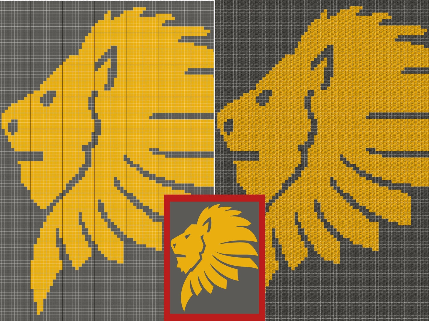 Leo Zodiac Sign Graph & Pattern C2C and Tapestry Crochet - Astrology Crochet Pattern Graphgan - Lion Crochet Blanket - Leo Gifts C2C Blanket