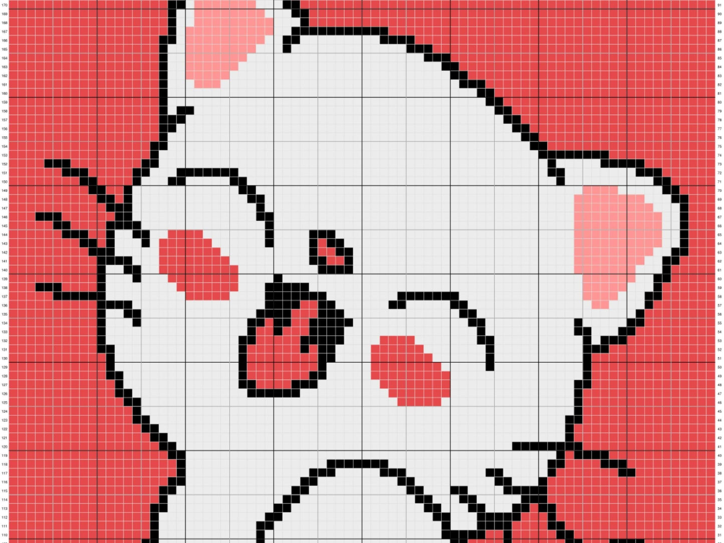 Smiling Baby Cat Kitten Graph & Pattern C2C and Tapestry Crochet Cat Blanket Graphgan - Cat C2C Crochet Blanket C2C Kitten Crochet Pattern