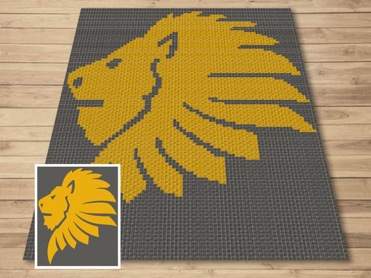 Leo Zodiac Sign Graph & Pattern C2C and Tapestry Crochet - Astrology Crochet Pattern Graphgan - Lion Crochet Blanket - Leo Gifts C2C Blanket