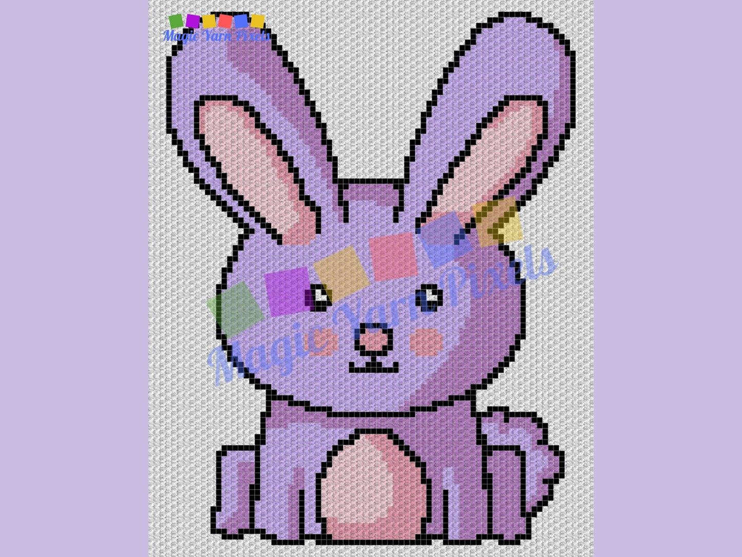 Cute Strawberry Bunny Graph and Pattern C2C & Tapestry Crochet - Bunny Rabbit Graphgan- Crochet Bunny C2C Blanket - Easter Baby Rabbit Gifts