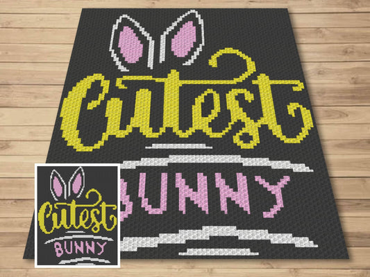 Easter Bunnies Crochet Graph & Pattern C2C and Tapestry Crochet - C2C Bunny Crochet Blanket Crochet Bunny Blanket - Easter Baby Rabbit Gifts