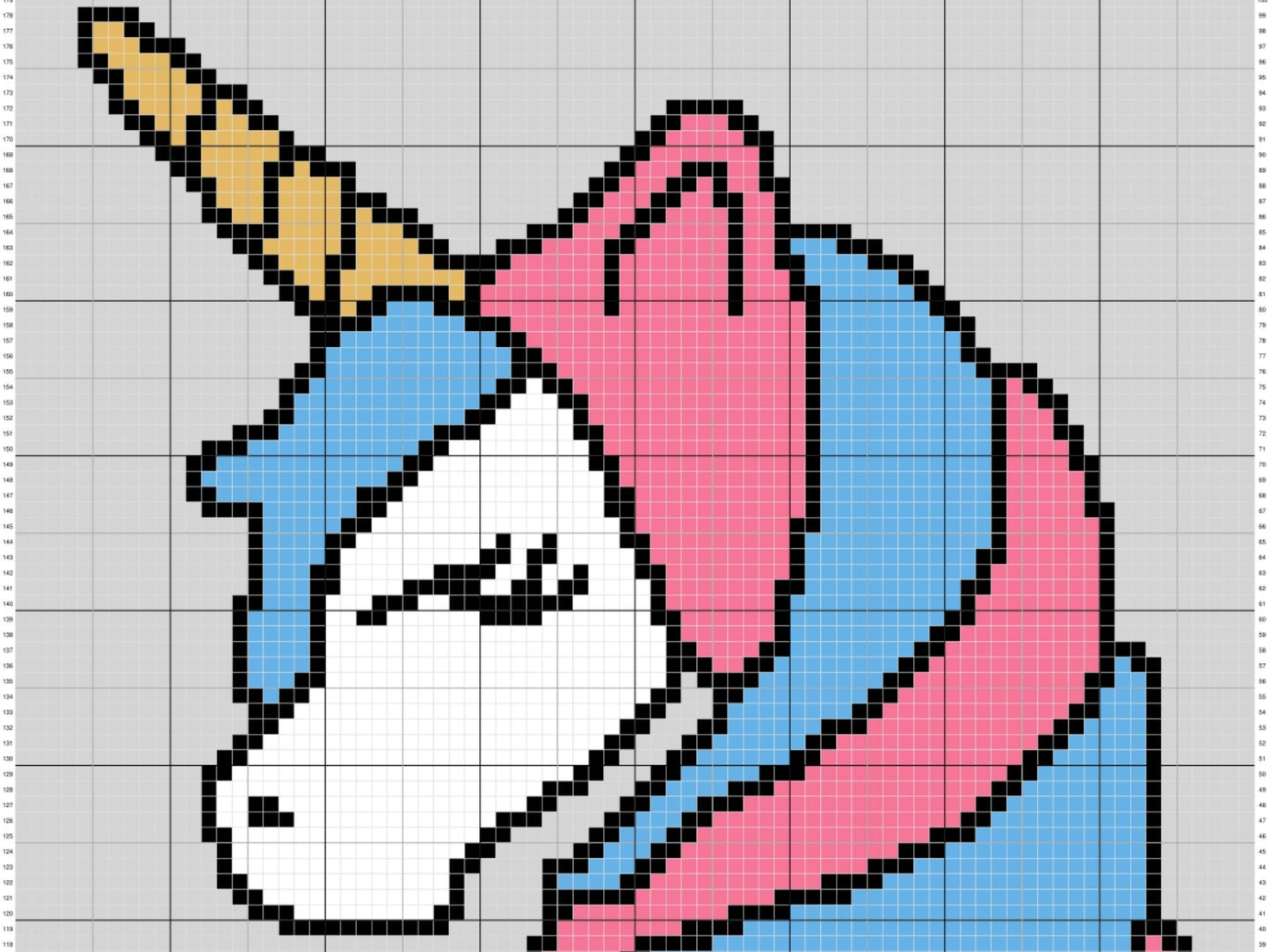 Glitter Unicorn Graph and Pattern C2C & Tapestry Crochet-C2C Unicorn Graphgan-Unicorn Kids Crochet Blanket-Crochet Unicorn Blanket Baby Gift