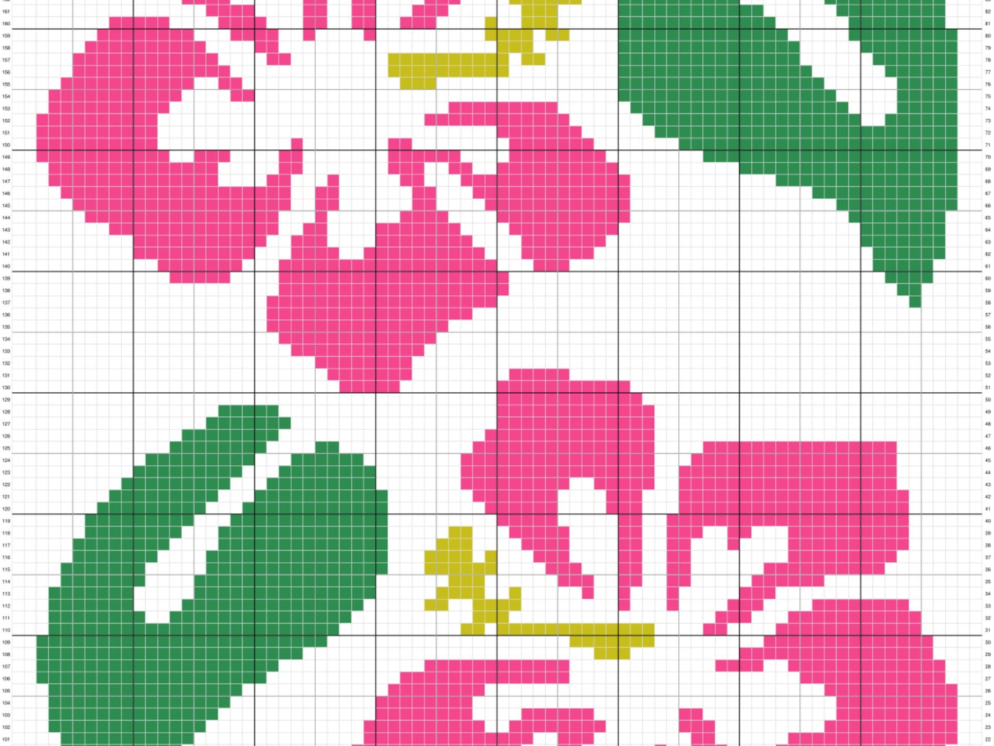 Pink Hawaiian Hibiscus Flower Graph and Pattern C2C & Tapestry Crochet - C2C Flower Graphgan - Crochet Beach Blanket C2C Floral Baby Blanket