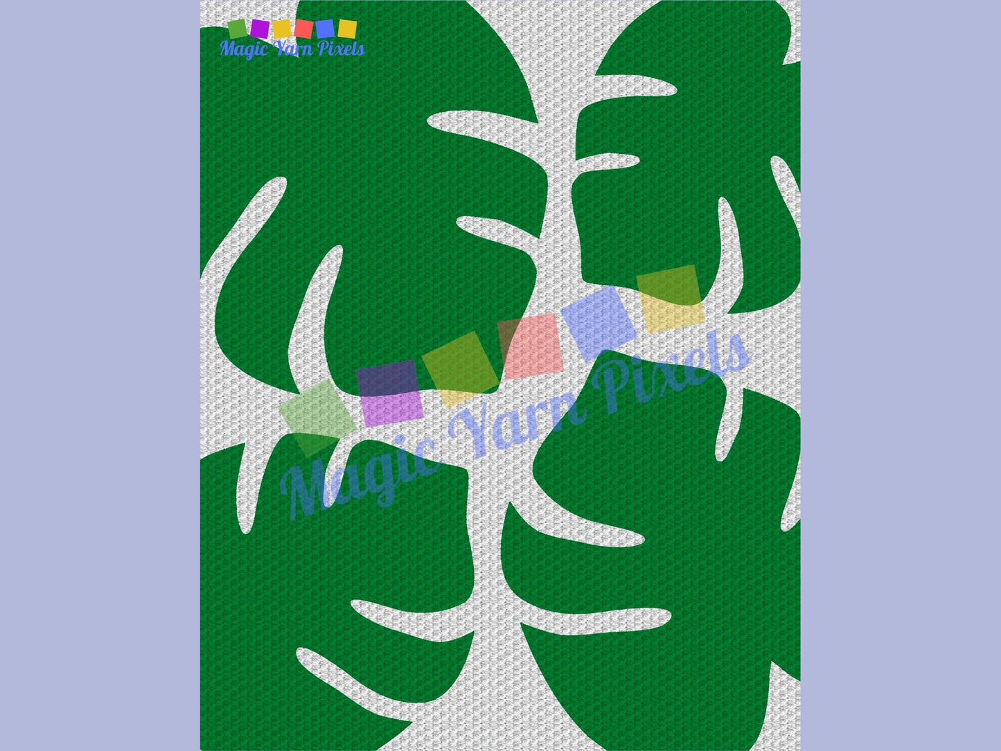Tropical Monstera Leaf Print Graph and Pattern C2C & Tapestry Crochet-Monstera Graphgan-Crochet Monstera C2C Blanket - Tropical Baby Blanket