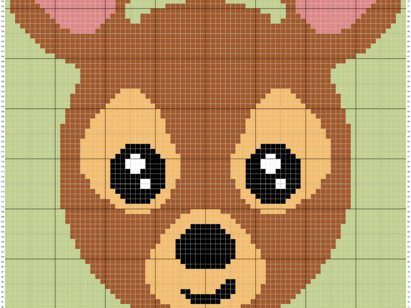 Cute Woodland Deer Graph and Pattern C2C & Tapestry Crochet- C2C Deer Graphgan Crochet Deer Blanket- C2C Woodland Blanket Deer Nursery Decor