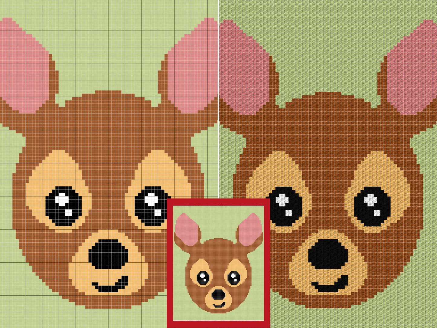 Cute Woodland Deer Graph and Pattern C2C & Tapestry Crochet- C2C Deer Graphgan Crochet Deer Blanket- C2C Woodland Blanket Deer Nursery Decor