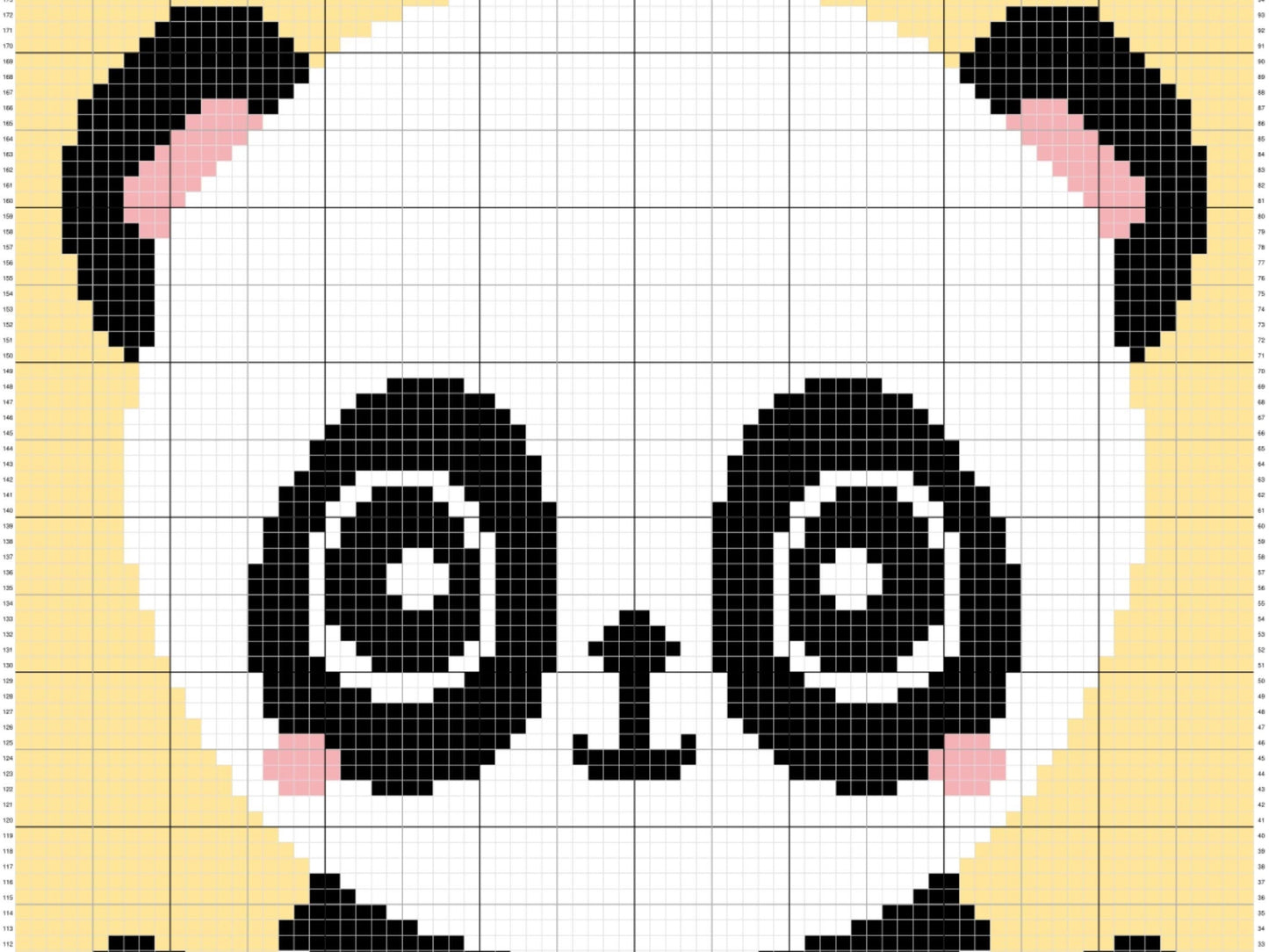 Happy Baby Panda Graph and Pattern C2C & Tapestry Crochet - Panda Bear Graphgan - Panda Baby Crochet Blanket - C2C Panda Blanket Gift Baby