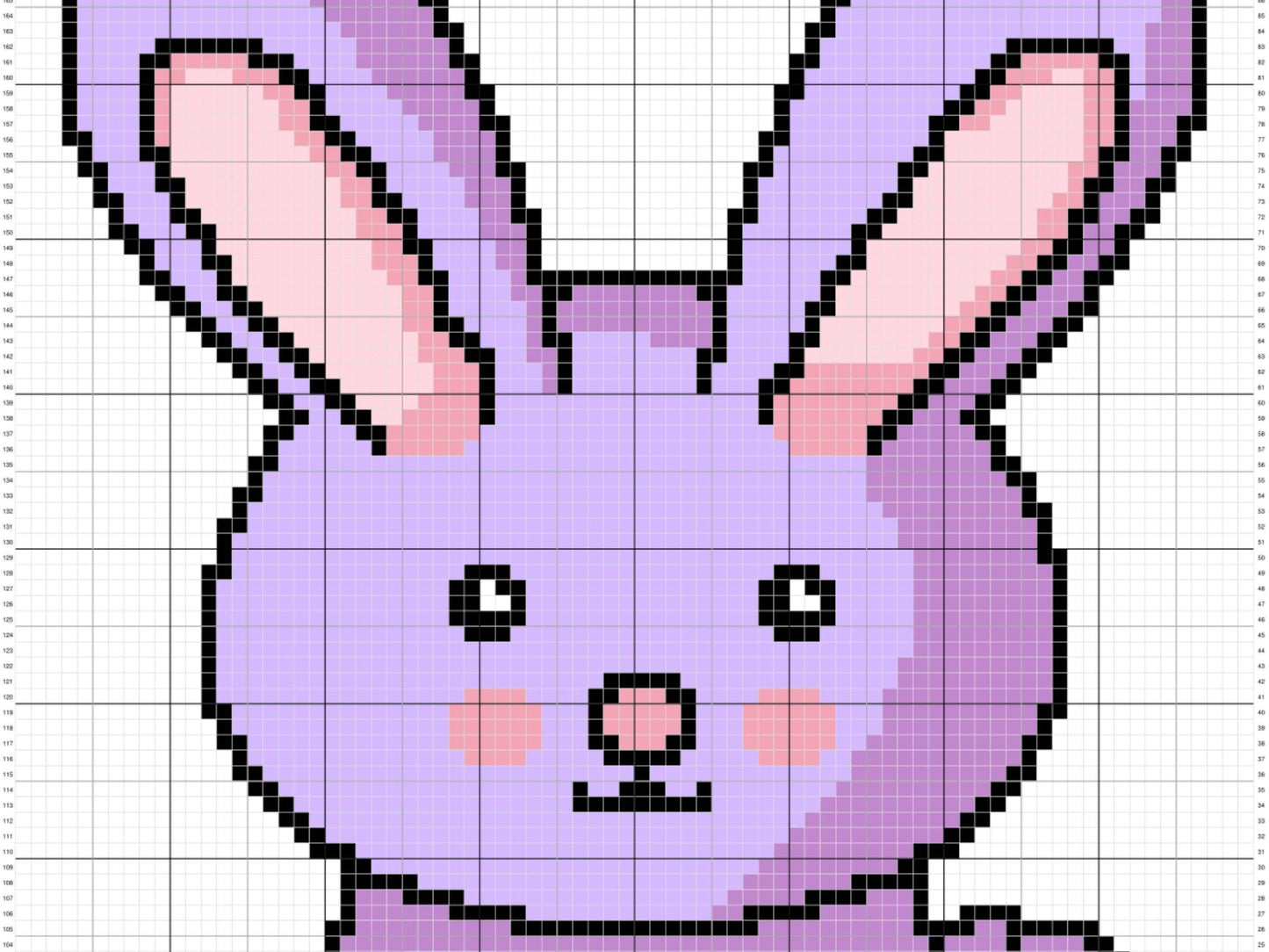Cute Strawberry Bunny Graph and Pattern C2C & Tapestry Crochet - Bunny Rabbit Graphgan- Crochet Bunny C2C Blanket - Easter Baby Rabbit Gifts
