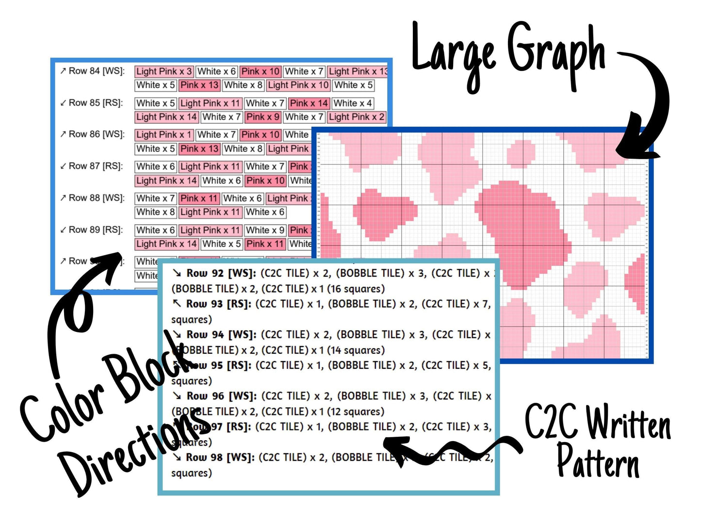 Strawberry Cow Print Graph and Pattern C2C & Tapestry Crochet- Animal Print Graphgan- Cow Print Crochet Blanket - C2C Cow Blanket Baby Gift