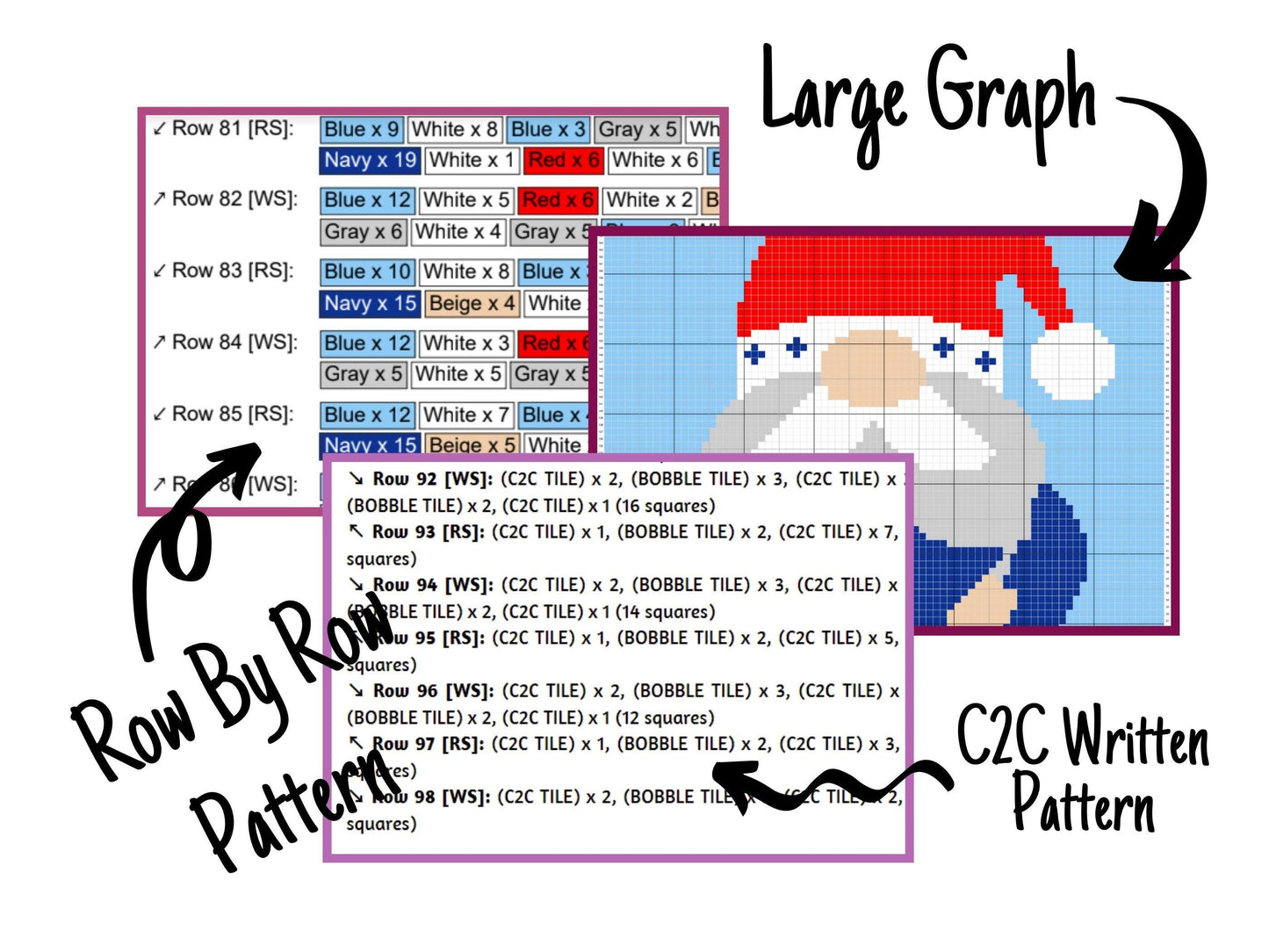 Patriotic Gnome Star Graph and Pattern C2C & Tapestry Crochet - Gnome C2C Graphgan Crochet Gnome Blanket - C2C 4th Of July Baby Blanket Gift