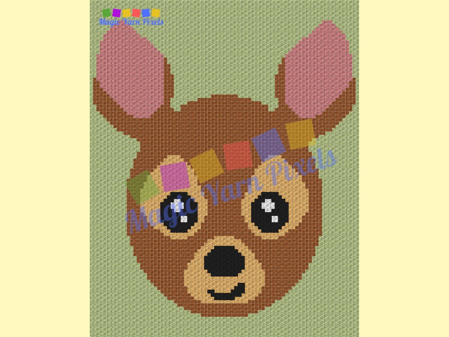 Cute Woodland Deer Graph and Pattern C2C & Tapestry Crochet- C2C Deer Graphgan Crochet Deer Blanket- C2C Woodland Blanket Deer Nursery Decor