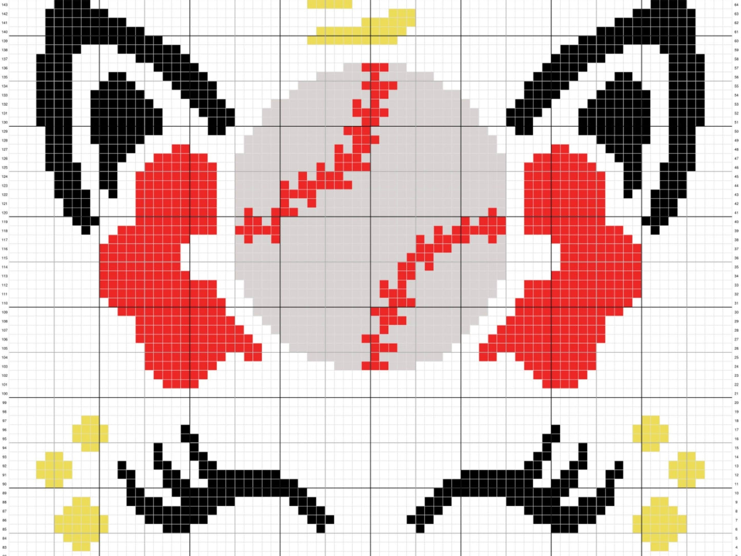 Baseball Unicorn Graph and Pattern C2C & Tapestry Crochet - Baseball C2C Graphgan - Crochet Unicorn Blanket - C2C Sports Blanket Gift Babies