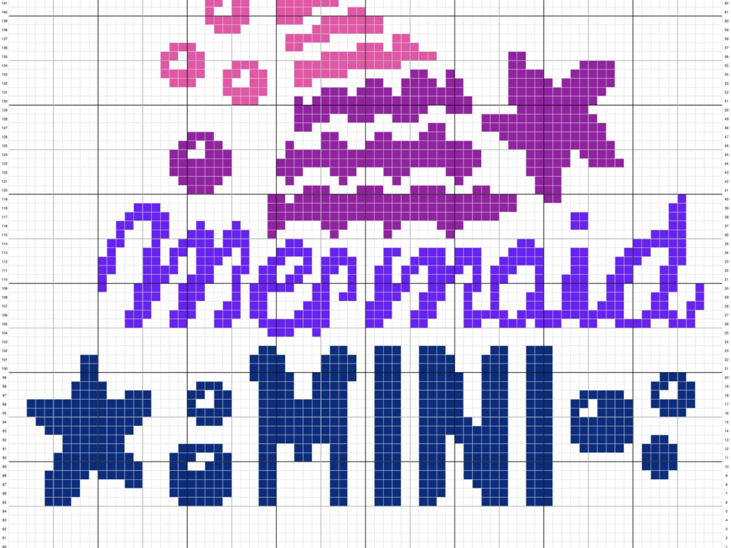 Mermaid Mini Graph and Pattern C2C & Tapestry Crochet - Mermaid Blanket For Kids Graphgan Mermaid Crochet Blanket - C2C Mermaid Baby Blanket