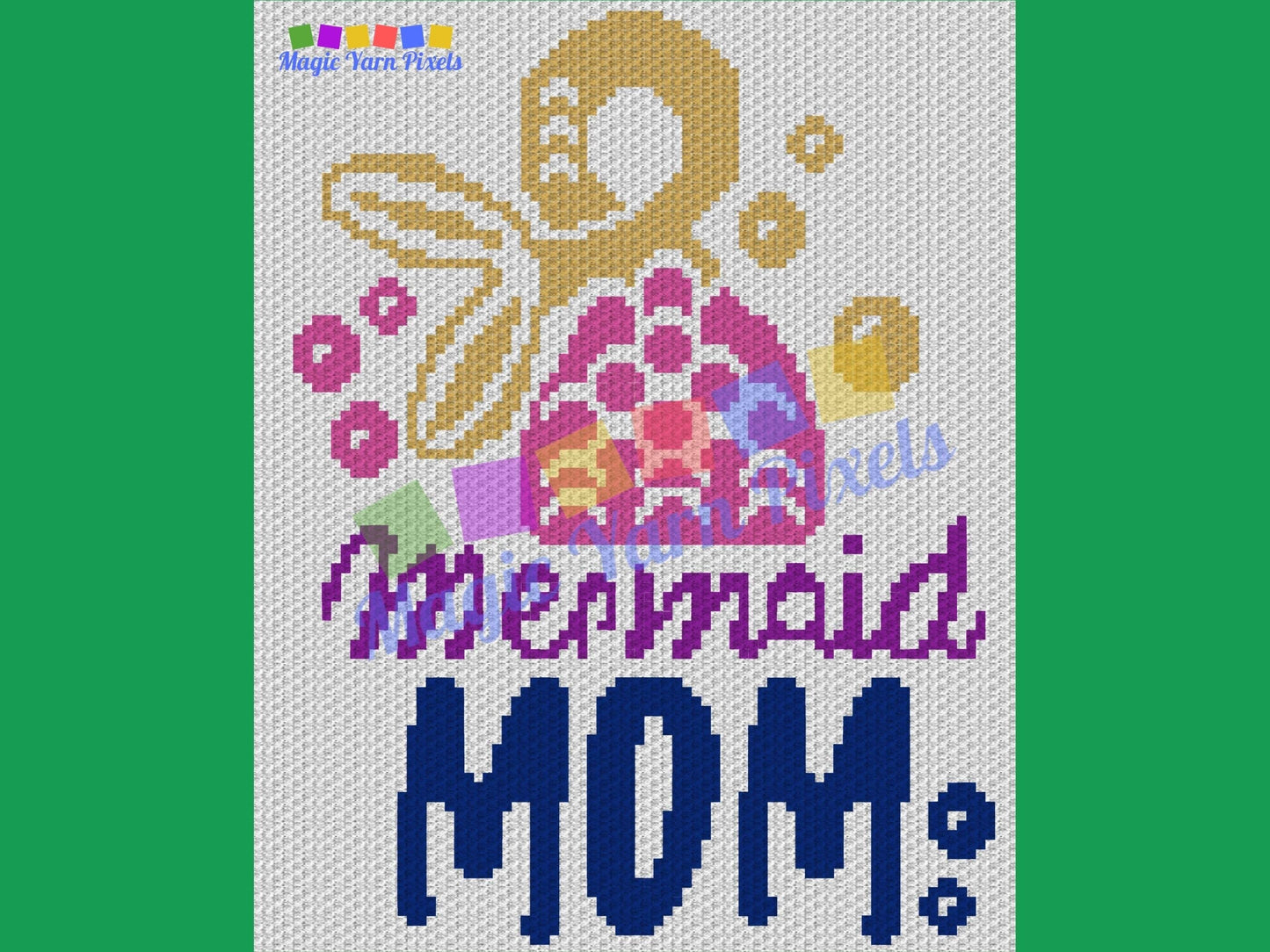 Mermaid Mom Graph and Pattern C2C & Tapestry Crochet - Mermaid Blanket Graphgan Crochet Mermaid Blanket Adult - C2C Mermaid Blanket Pattern