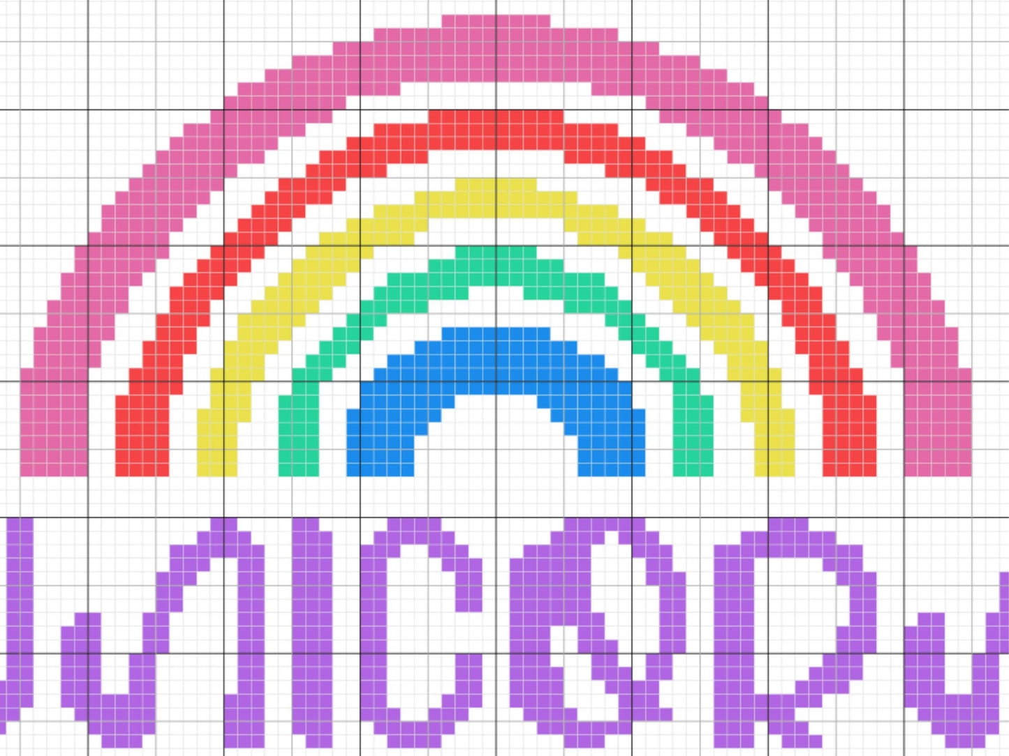 Rainbow Unicorn Squad Graph and Pattern C2C & Tapestry Crochet - Rainbow C2C Graphgan - Rainbow Unicorn Crochet - C2C Rainbow Baby Blankets