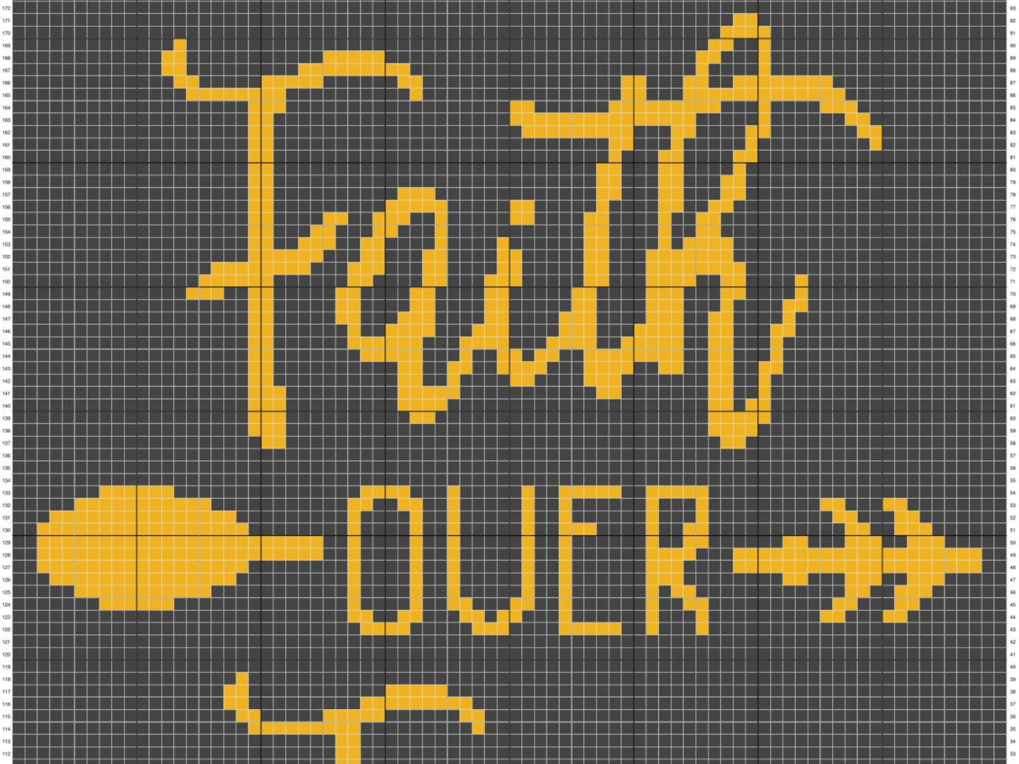 Faith Over Fear Graph and Pattern C2C & Tapestry Crochet - Quote Graphgan Inspirational Quote Blanket - Crochet Christian C2C Faith Blankets
