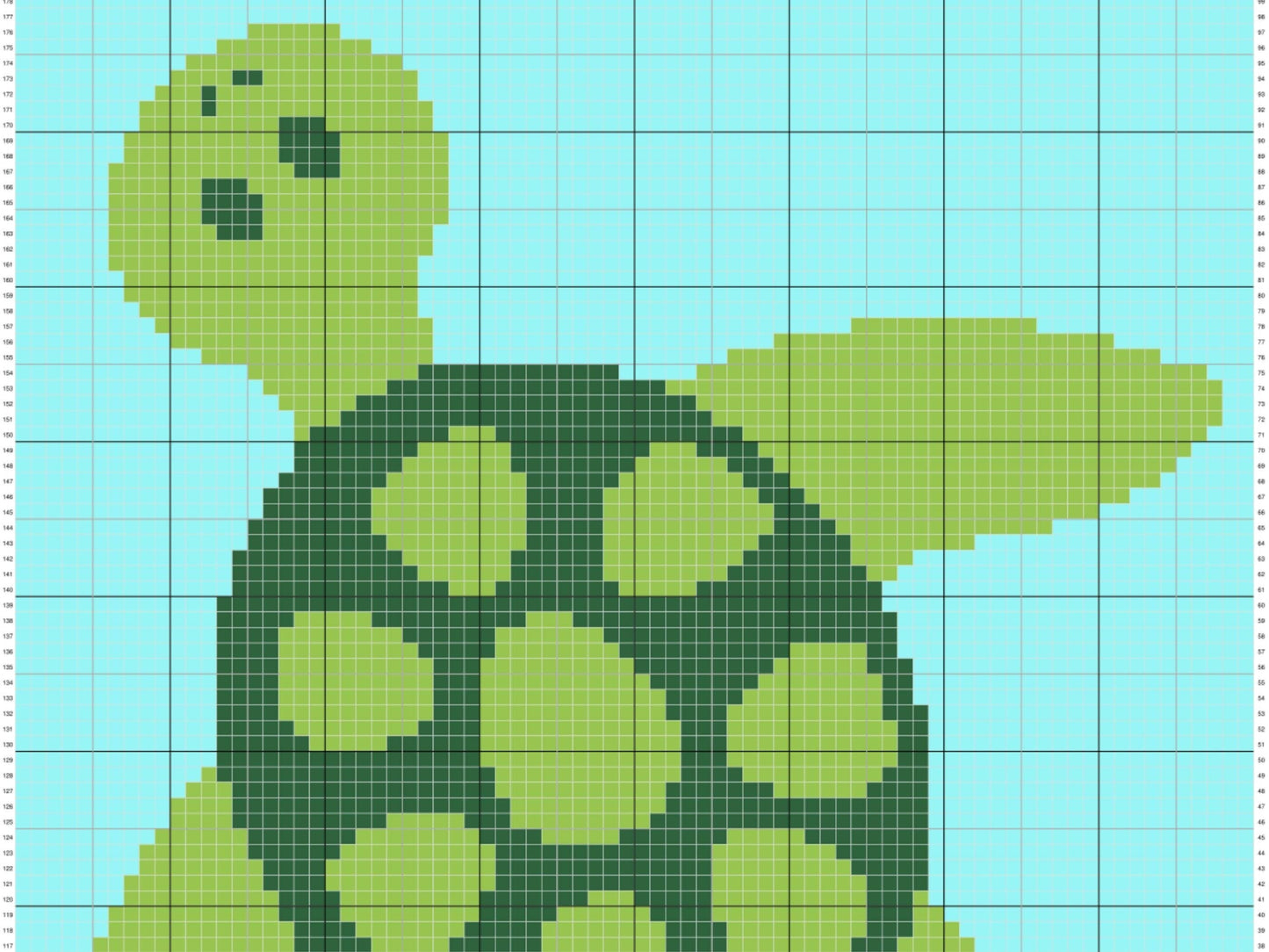 Sea Turtle Graph and Pattern C2C & Tapestry Crochet - Turtle C2C Graphgan Crochet Turtle Blanket - Crochet Sea Animals C2C Baby Blanket Gift