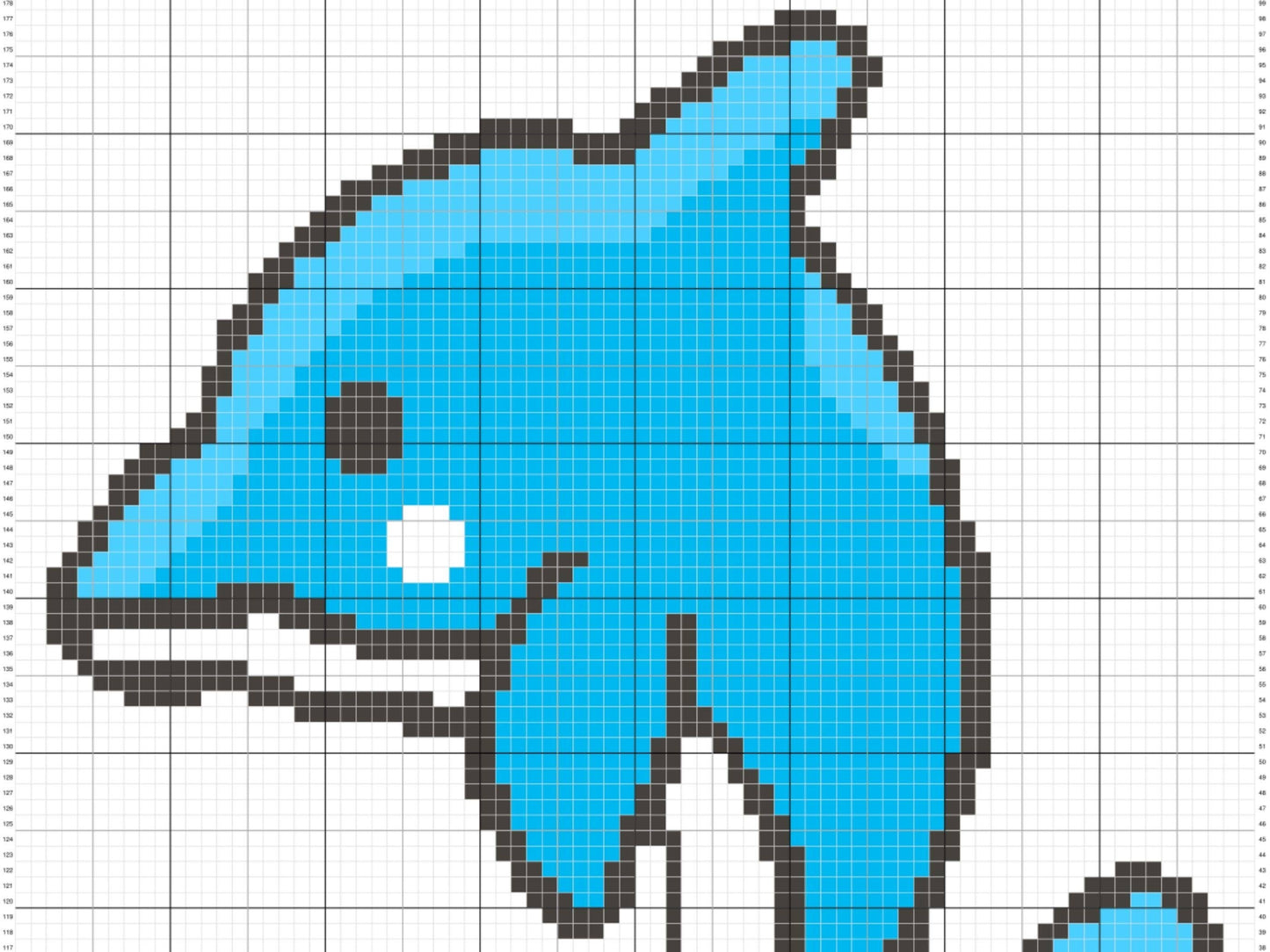 Jumping Dolphin Splash Graph and Pattern C2C & Tapestry Crochet - Dolphin Graphgan - Crochet Dolphin Blanket - Sea Animals C2C Baby Blanket