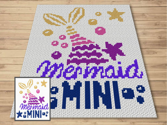 Mermaid Mini Graph and Pattern C2C & Tapestry Crochet - Mermaid Blanket For Kids Graphgan Mermaid Crochet Blanket - C2C Mermaid Baby Blanket