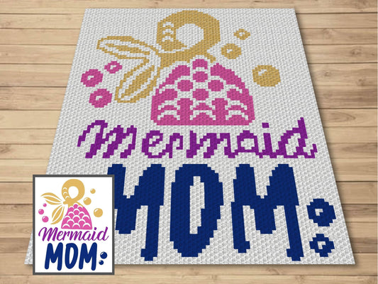 Mermaid Mom Graph and Pattern C2C & Tapestry Crochet - Mermaid Blanket Graphgan Crochet Mermaid Blanket Adult - C2C Mermaid Blanket Pattern