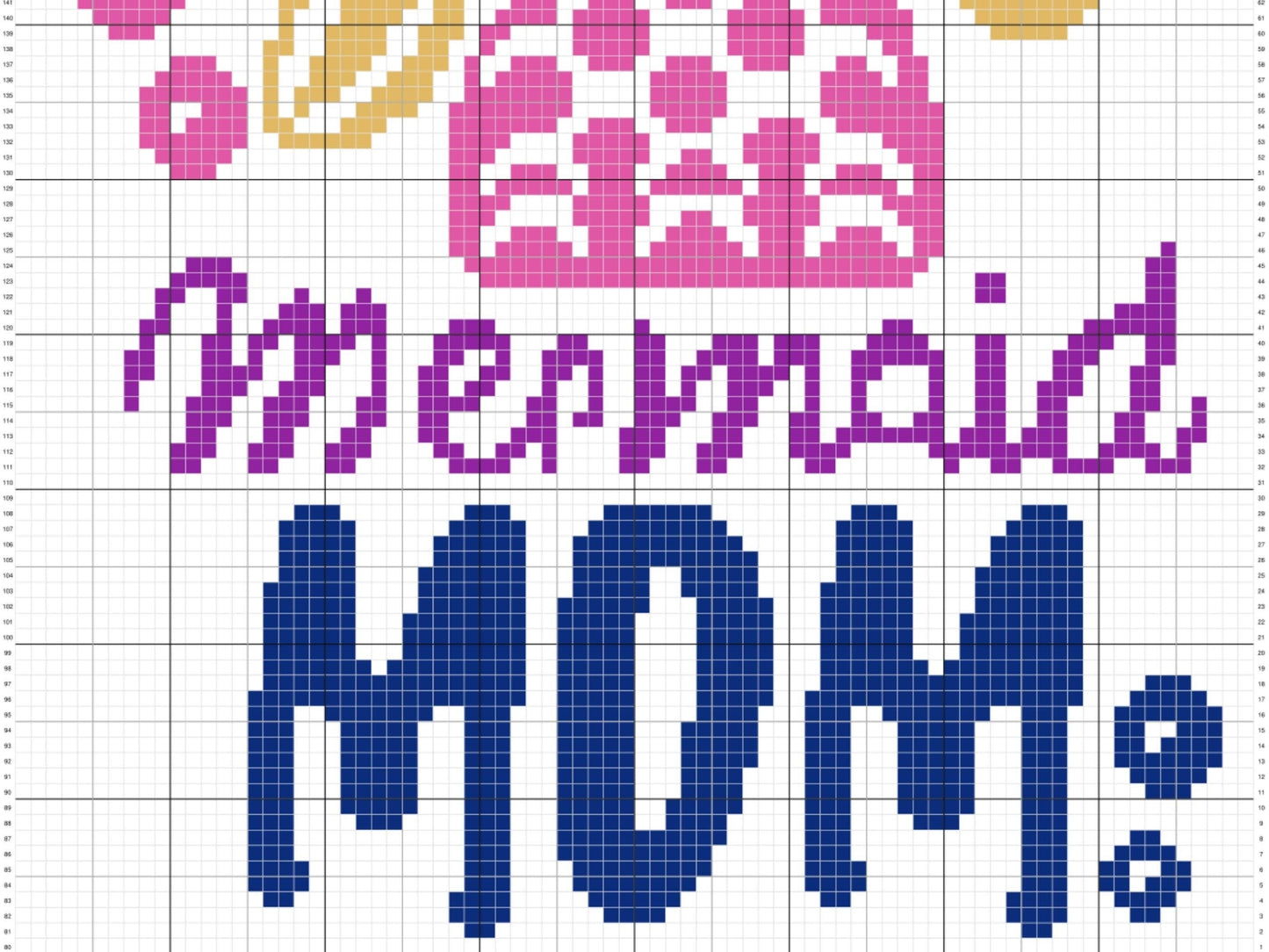 Mermaid Mom Graph and Pattern C2C & Tapestry Crochet - Mermaid Blanket Graphgan Crochet Mermaid Blanket Adult - C2C Mermaid Blanket Pattern