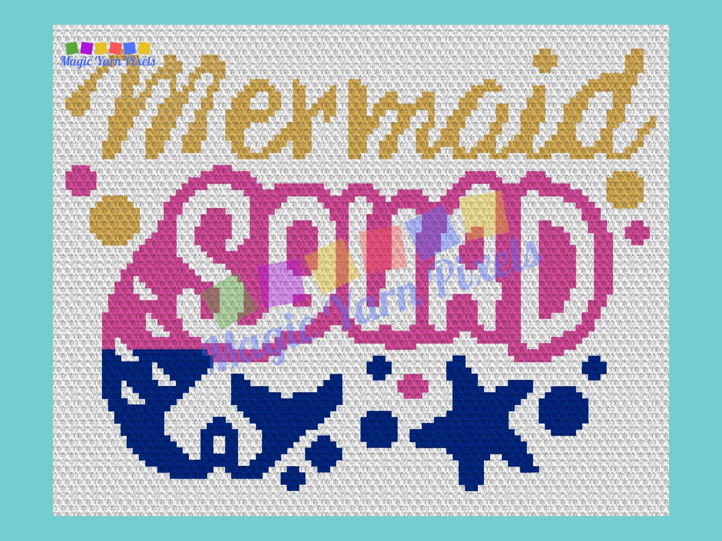 Mermaid Squad Graph and Pattern C2C & Tapestry Crochet - Mermaid C2C Graphgan Crochet Mermaid Kids Blanket - C2C Mermaid Baby Blanket Gifts