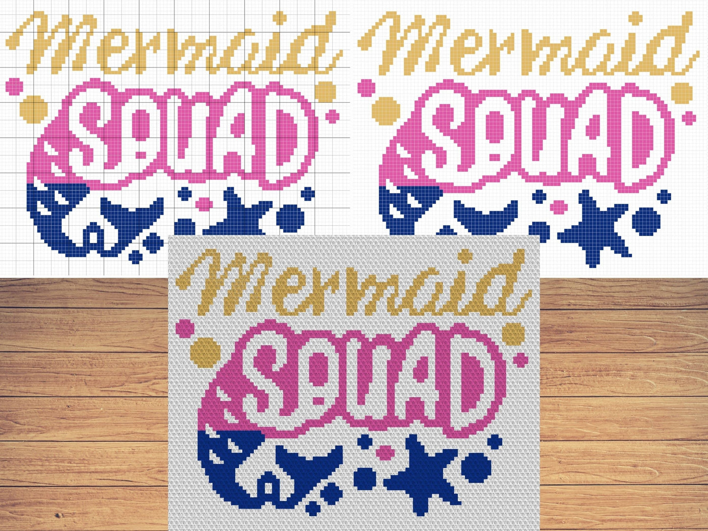 Mermaid Squad Graph and Pattern C2C & Tapestry Crochet - Mermaid C2C Graphgan Crochet Mermaid Kids Blanket - C2C Mermaid Baby Blanket Gifts