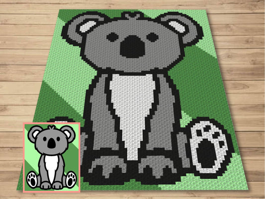 Cute Baby Koala Graph and Pattern C2C and Tapestry Crochet - Koala Bear C2C Graphgan - Crochet Koala Blankets - C2C Baby Koala Blanket Gifts