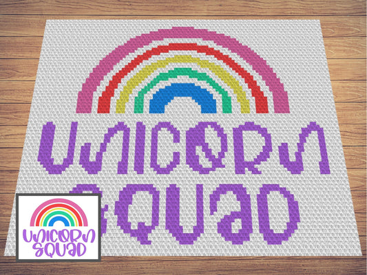 Rainbow Unicorn Squad Graph and Pattern C2C & Tapestry Crochet - Rainbow C2C Graphgan - Rainbow Unicorn Crochet - C2C Rainbow Baby Blankets