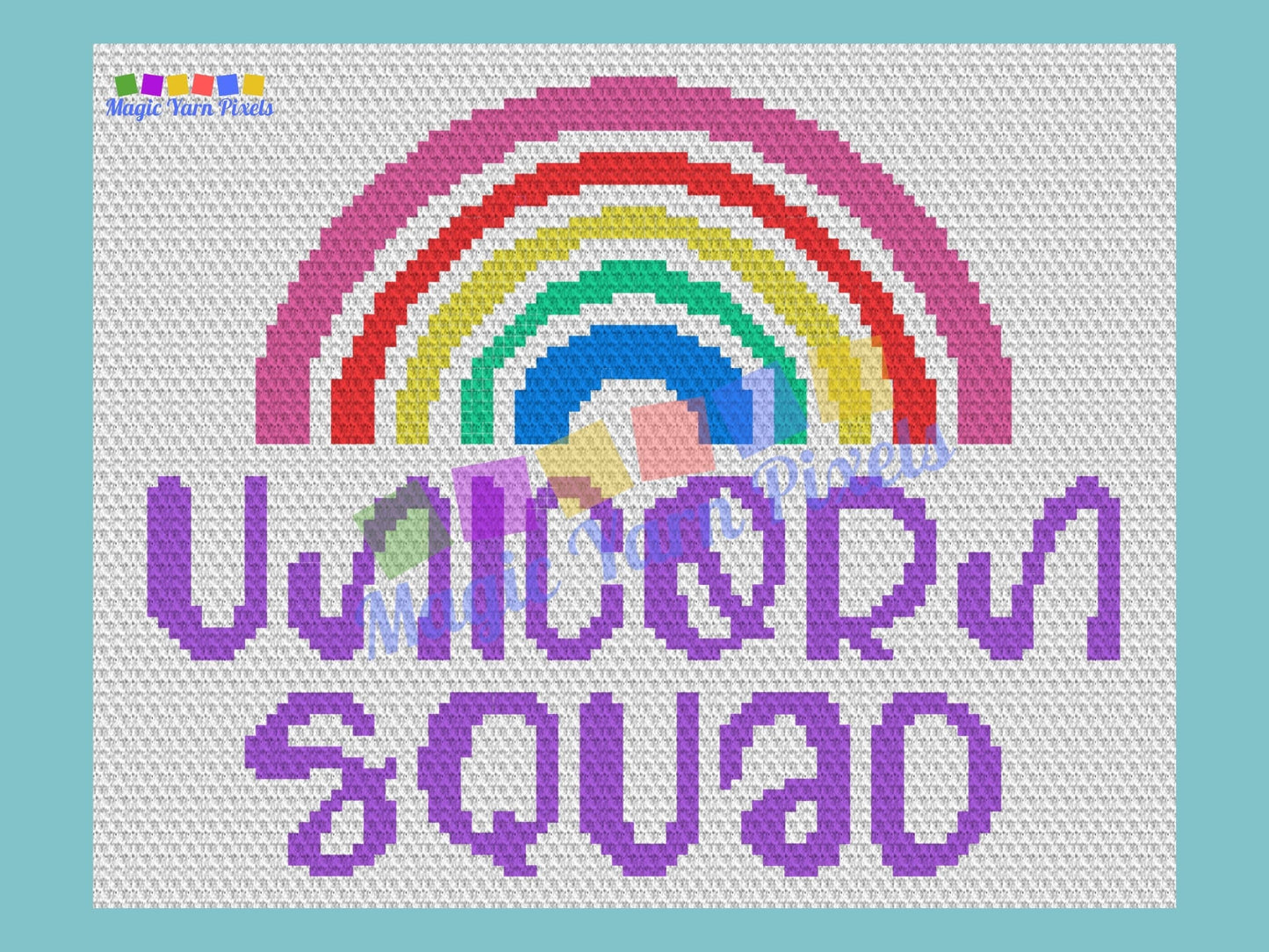 Rainbow Unicorn Squad Graph and Pattern C2C & Tapestry Crochet - Rainbow C2C Graphgan - Rainbow Unicorn Crochet - C2C Rainbow Baby Blankets