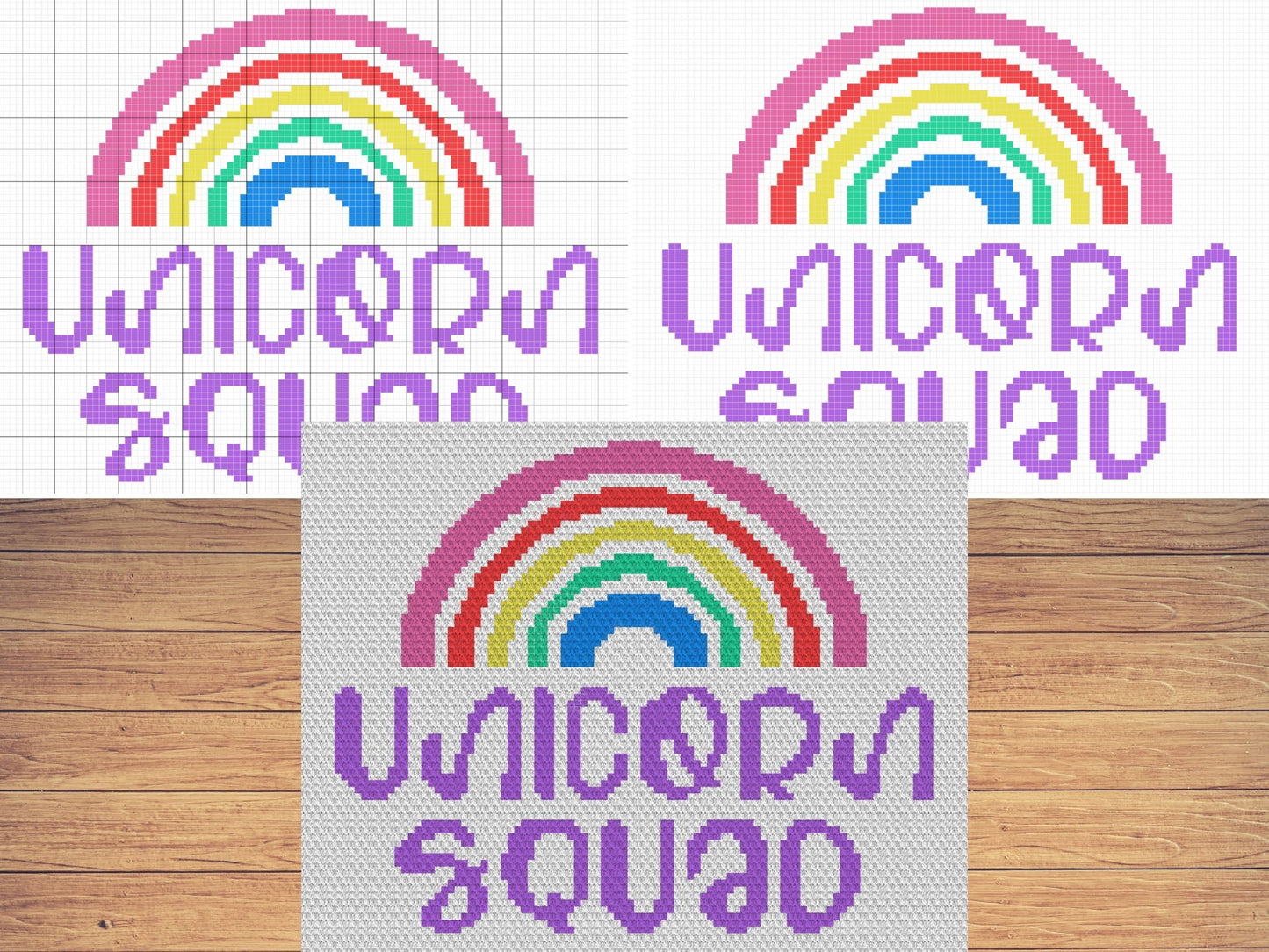 Rainbow Unicorn Squad Graph and Pattern C2C & Tapestry Crochet - Rainbow C2C Graphgan - Rainbow Unicorn Crochet - C2C Rainbow Baby Blankets