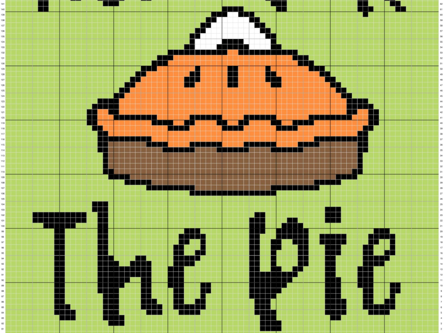 I'm Only Here For The Pie Graph and Pattern C2C & Tapestry Crochet- C2C Thanksgiving Graphgan Autumn Crochet - C2C Fall Crochet Blanket Gift