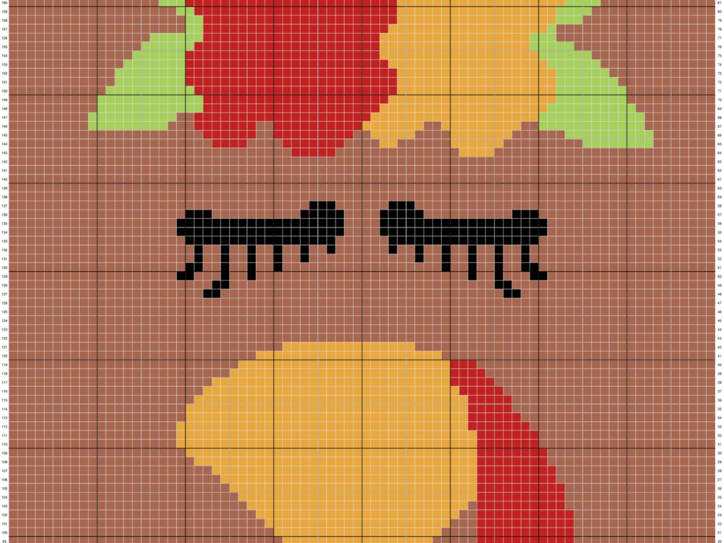 Thanksgiving Turkey Chick Graph and Pattern C2C & Tapestry Crochet - C2C Thanksgiving Graphgan Turkey C2C Pattern - C2C Fall Crochet Blanket