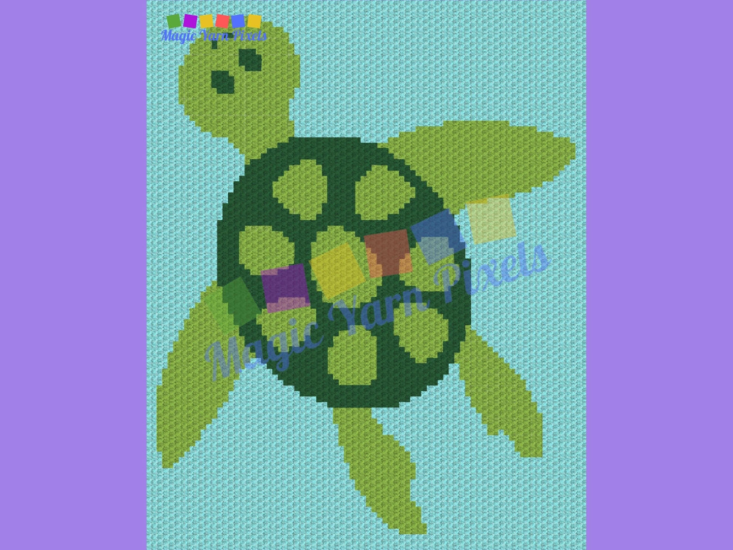 Sea Turtle Graph and Pattern C2C & Tapestry Crochet - Turtle C2C Graphgan Crochet Turtle Blanket - Crochet Sea Animals C2C Baby Blanket Gift