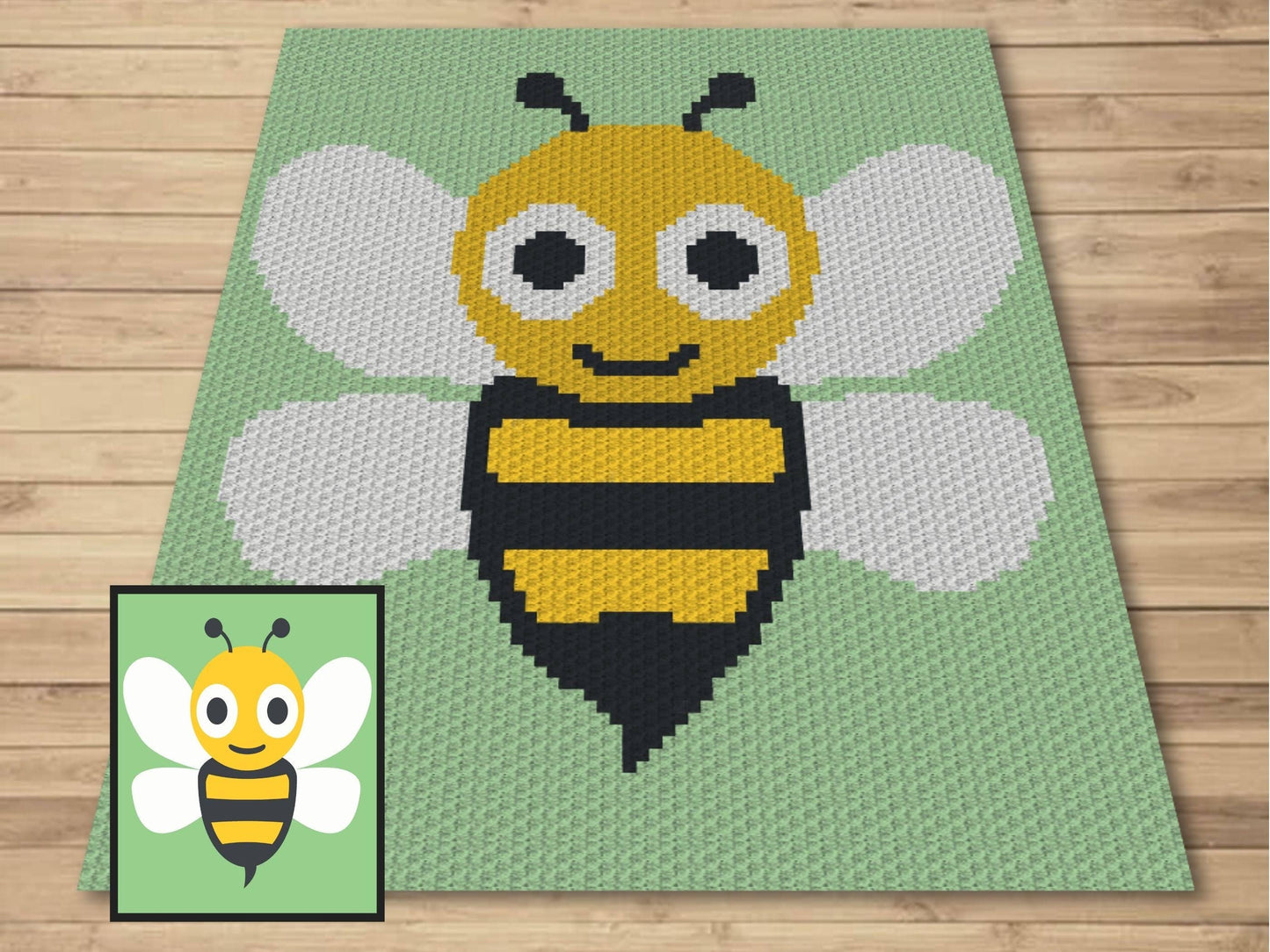 Cute Bumblebee Graph and Pattern C2C & Tapestry Crochet - Crochet Bee Graphgan - Crochet Summer Blanket - C2C Bee Crochet Blanket Gift Baby