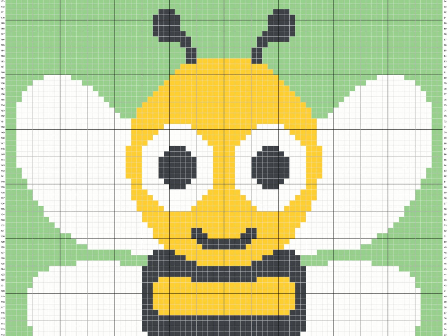 Cute Bumblebee Graph and Pattern C2C & Tapestry Crochet - Crochet Bee Graphgan - Crochet Summer Blanket - C2C Bee Crochet Blanket Gift Baby