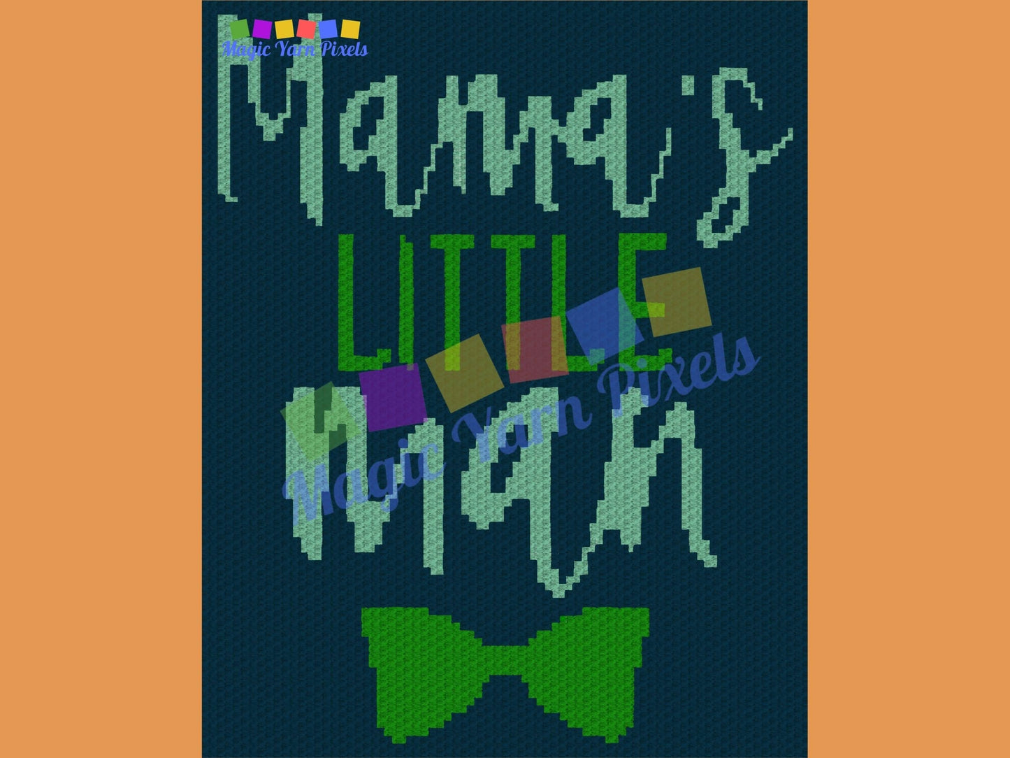 Mama's Little Man Graph and Pattern C2C & Tapestry Crochet - Crochet Boy Graphgan - Baby Boy Crochet Blanket - C2C Blanket Toddler Boy Gifts