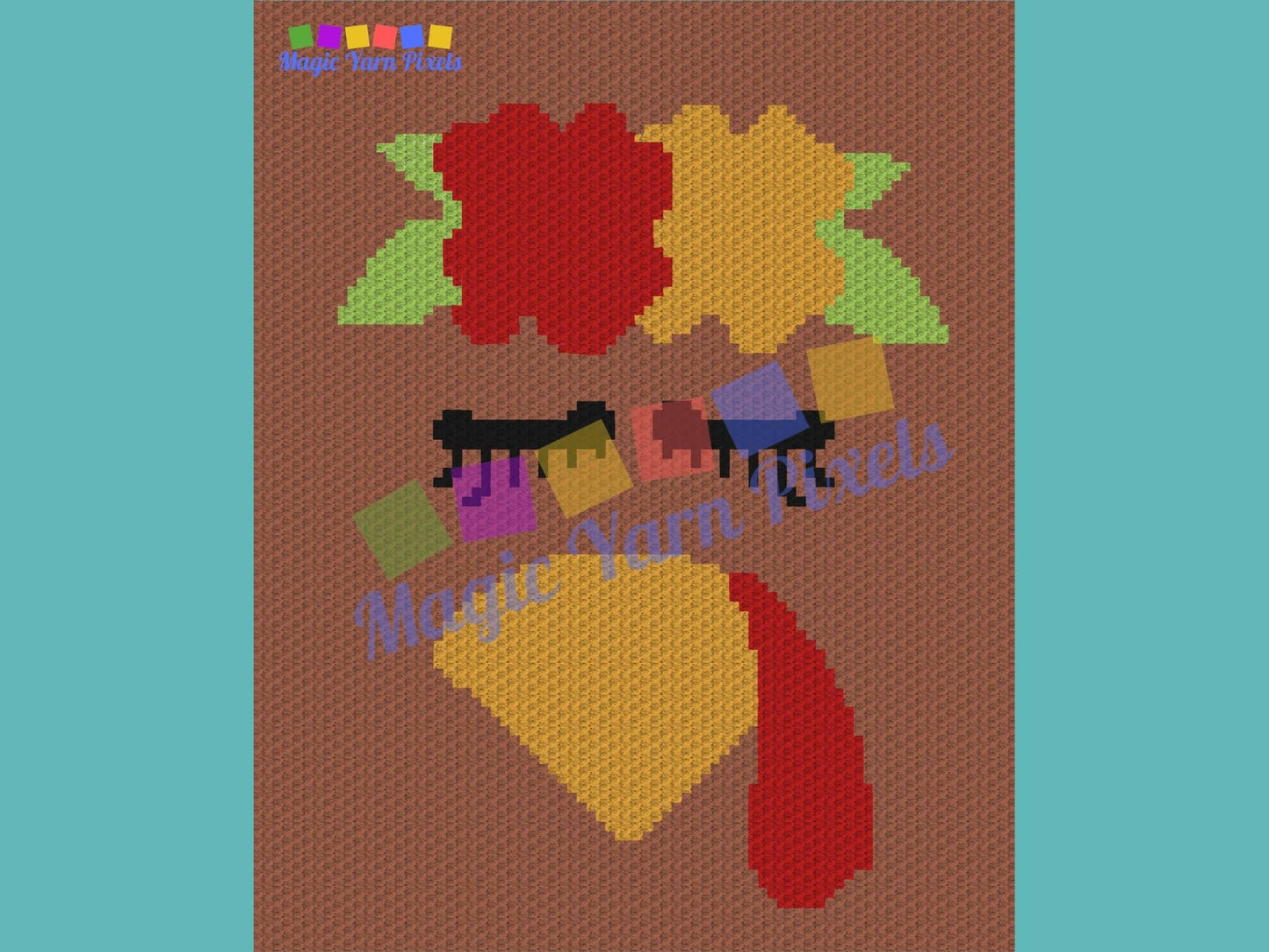 Thanksgiving Turkey Chick Graph and Pattern C2C & Tapestry Crochet - C2C Thanksgiving Graphgan Turkey C2C Pattern - C2C Fall Crochet Blanket