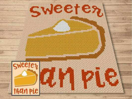 Sweeter Than Pie Graph and Pattern C2C & Tapestry Crochet - C2C Thanksgiving Graphgan Autumn Crochet Pattern - C2C Fall Crochet Blanket Gift
