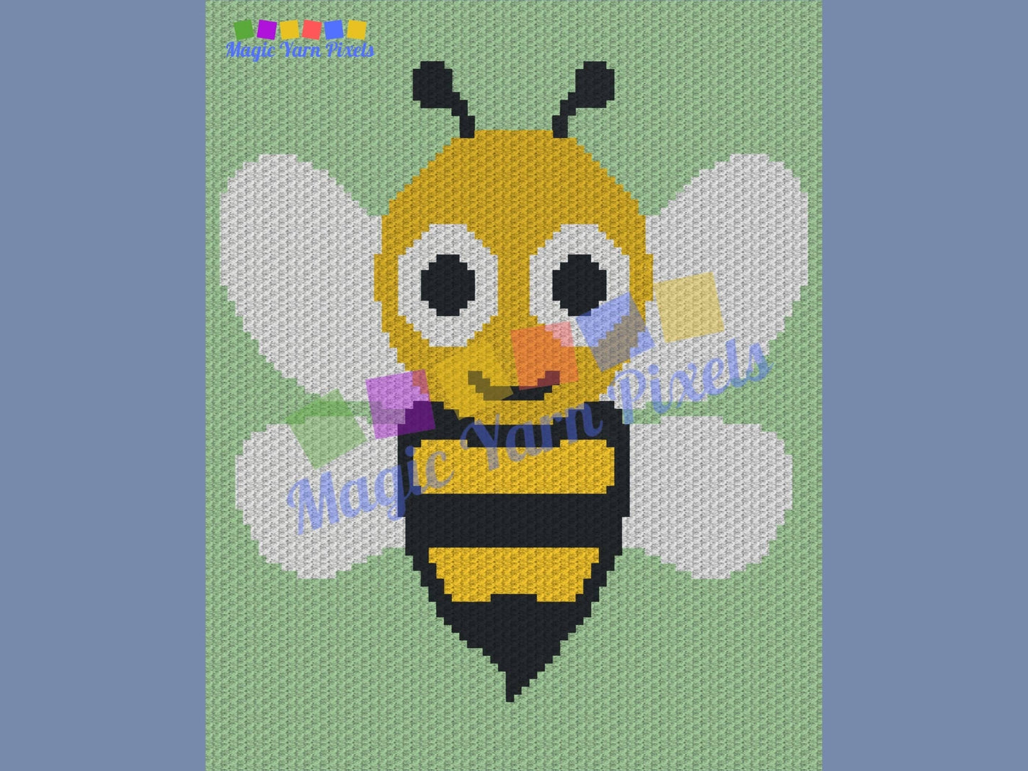 Cute Bumblebee Graph and Pattern C2C & Tapestry Crochet - Crochet Bee Graphgan - Crochet Summer Blanket - C2C Bee Crochet Blanket Gift Baby