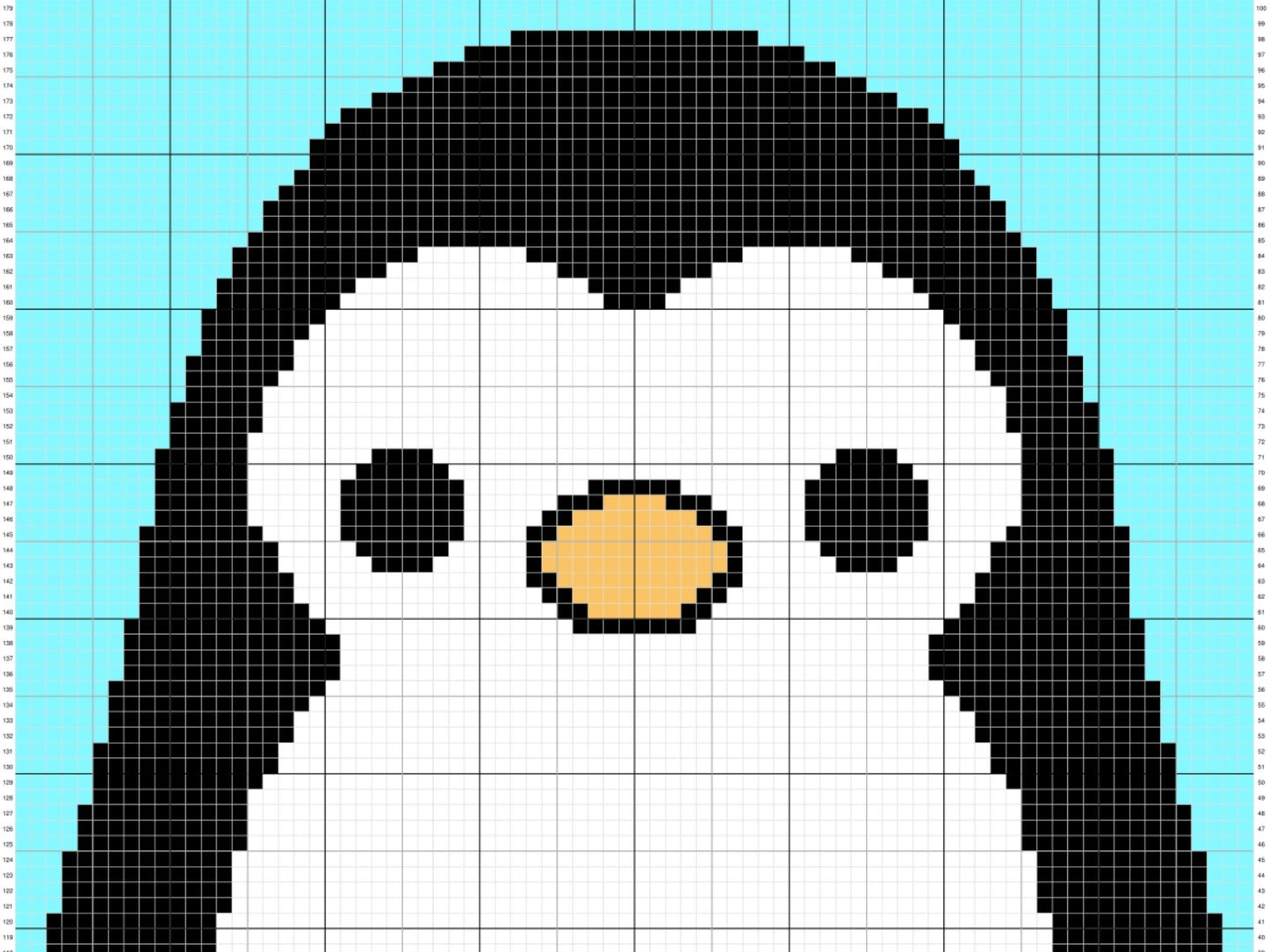 Happy Baby Penguin Graph and Pattern C2C & Tapestry Crochet -Penguin Love Graphgan Penguin Crochet C2C Blanket-Crochet Penguin C2C Gift Baby